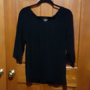 George Velvet Trim Scoop Neck Blouse